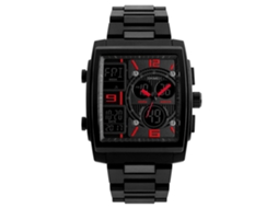 Reloj Hombre Moda Duradero Luminoso 50m Impermeable Cuarzo Pulsera Rojo