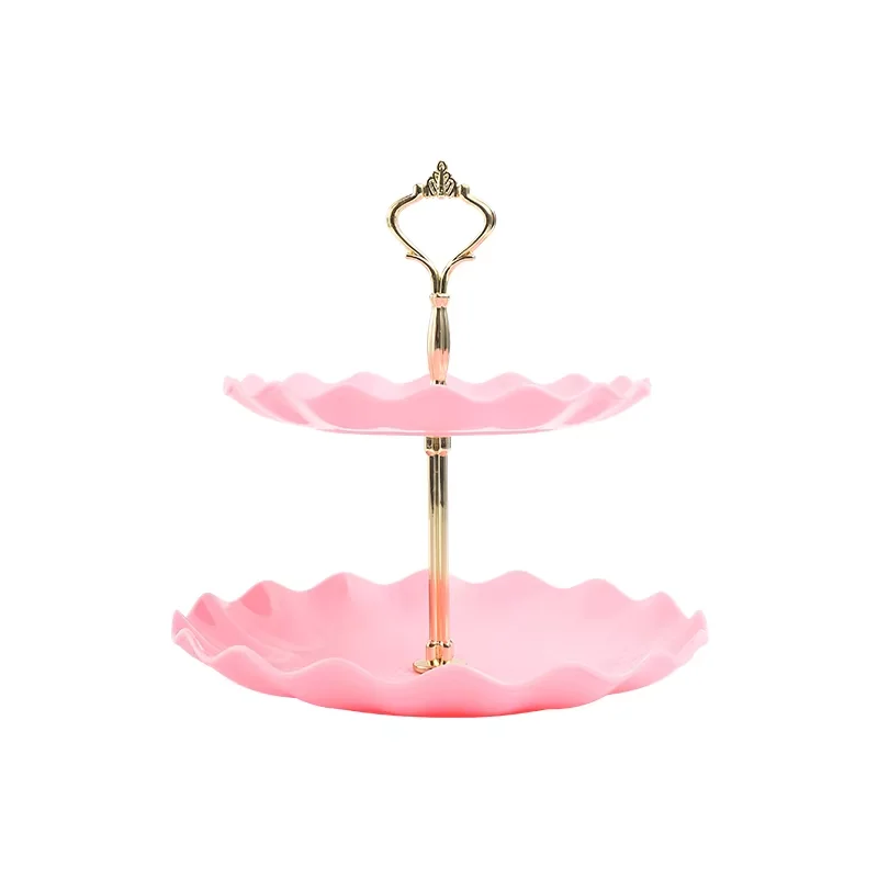 (1 Rosa) Suporte Redondo Para Doces Com Suporte Para Bolo De Dois Andares, Perfeito Para Festas De Casamento E Celebrações De Feriados.