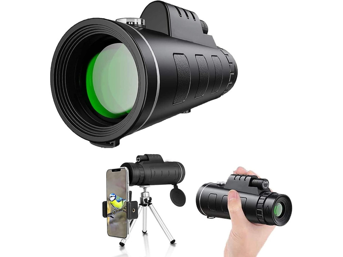 Telescópio Monocular 40x60 Hd Bak4 Prisma Ip68 Adaptador Smartphone Tripé Observação Pássaros Caça Shows Preto Bestvite