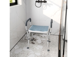 Banco Com Braços Ajustável Para Idosos E Pcd, Antiderrapante, Na Cor Azul