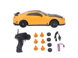 Mali carro de Deriva Rc 4wd 1/24 Controle Remoto com Bateria Recarregável Amarelo