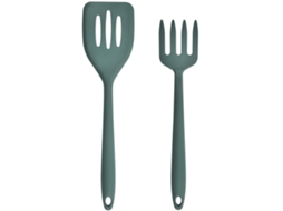 Espátula De Silicone Verde-escura De 2 Peças Para Wok