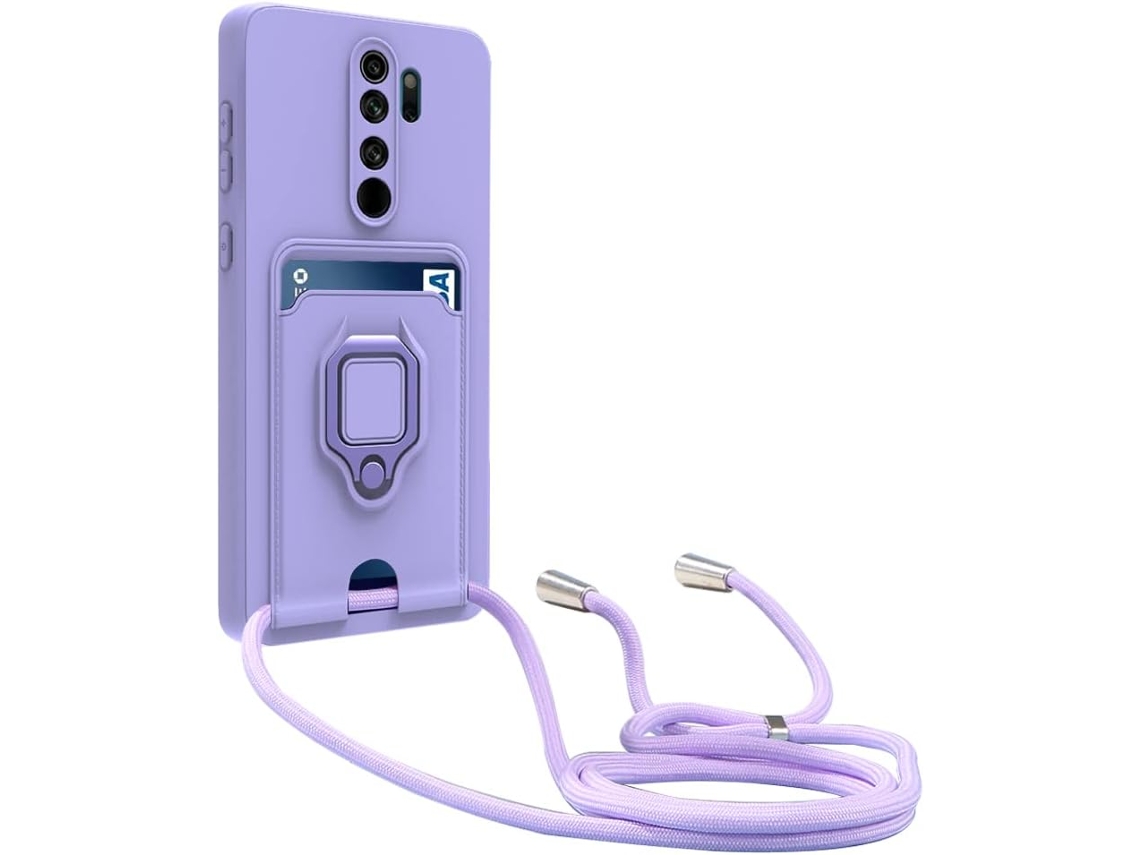 Correia Nota Colar Câmera para Xiaomi Redmi Note 8 Pro HONGWE. Silicone Roxo