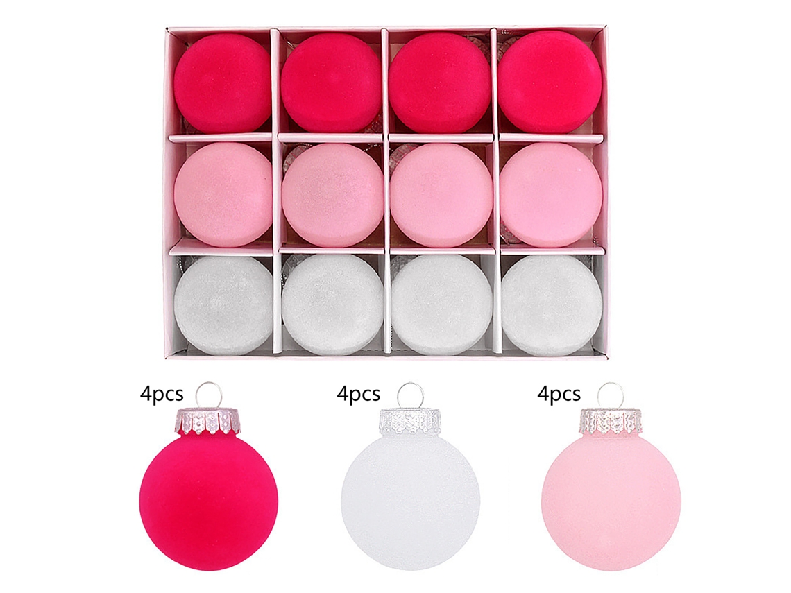 Ande Online Bolas De Natal Com Pelúcia (pacote Com 12, Tamanho De 6cm) Eoocoo