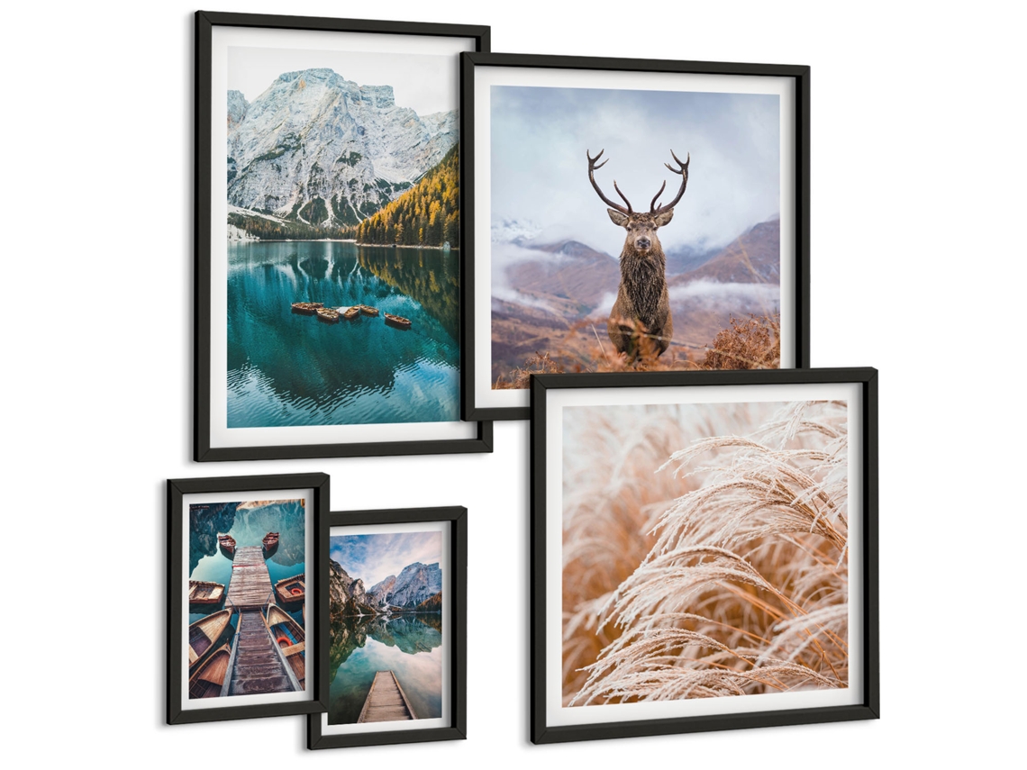 Conjunto De Pinturas Paisagens De Montanha E Beleza Da Natureza Espelharte (5 Peças)