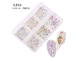 Kit De Acessórios Para Nail Art Com Strass De Base Plana (3 Caixas)caixa Com 6 Compartimentos Para Strass, 11 Heaven's Light