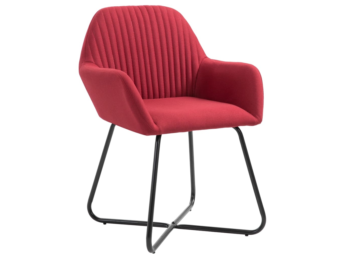 Cadeiras de Jantar 4 Pcs Tecido Vermelho Tinto MAISON EXCLUSIVE