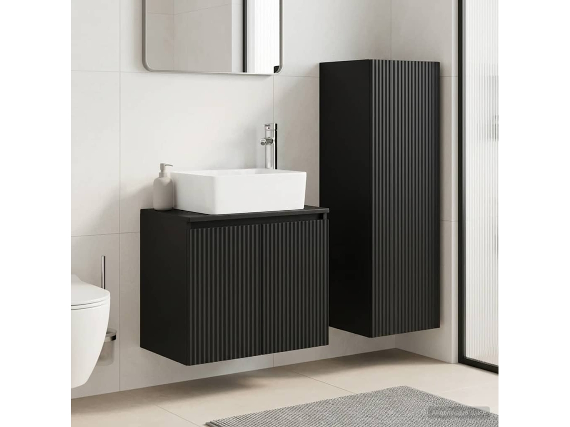 Vidaxl Conjunto De Móveis Para Banheiro 2 Unid. Preto