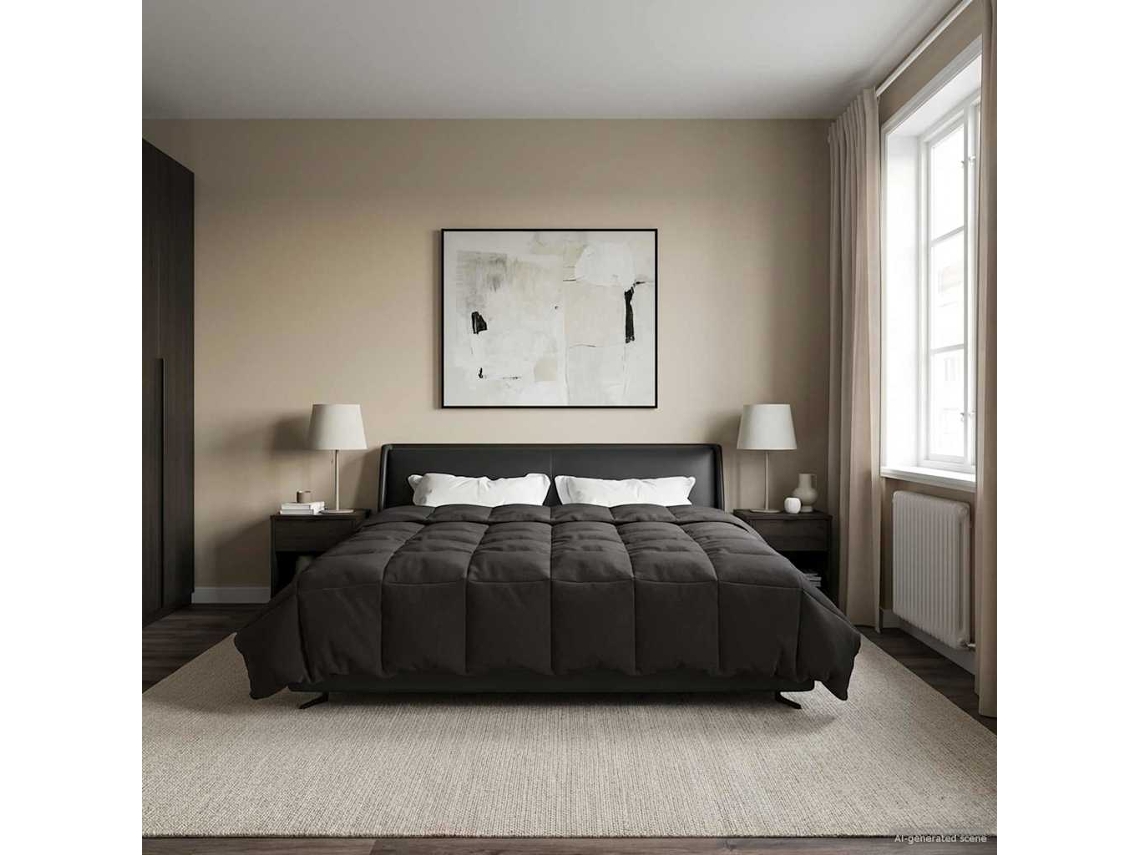 Vidaxl Duvet De Ano Inteiro 260 X 220 Cm 4 Estações Antracite