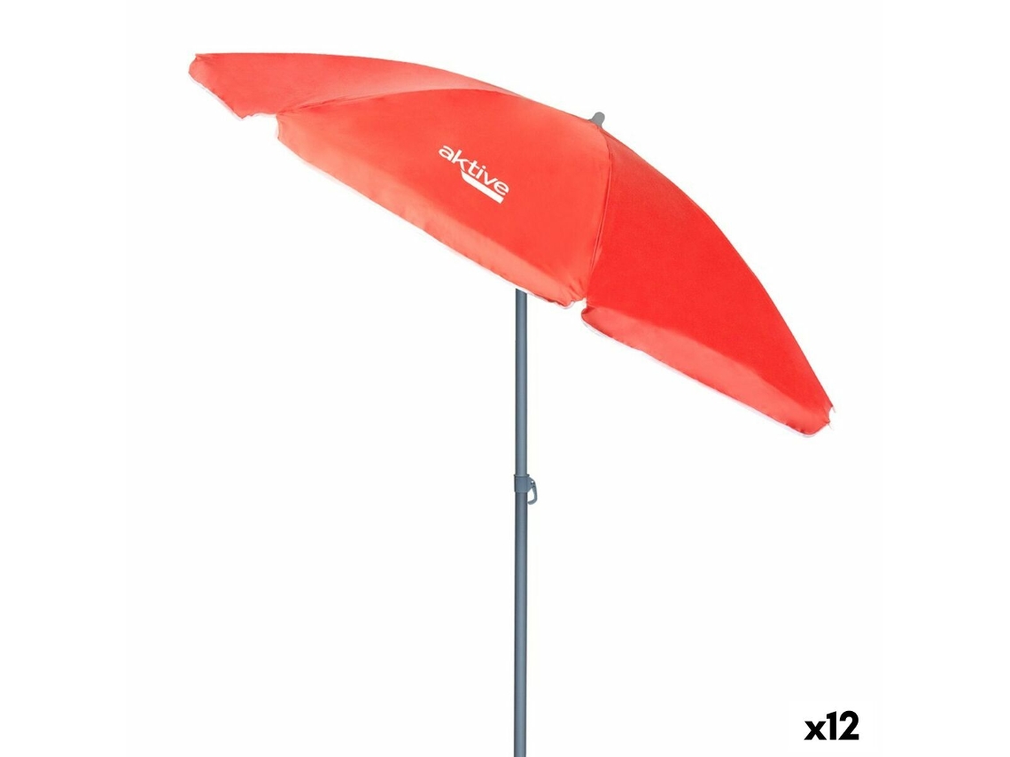 Parasol AKTIVE Uv50 Ø 180 Cm Coral Poliéster Alumínio 180 X 187 X 180 Cm 12 Un