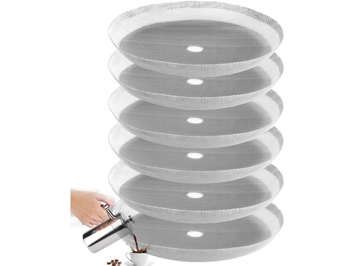 Pacote Com 6 Filtros De Aço Inoxidável 0,8l (3 Xícaras) Para Cafeteiras Tipo Prensa Francesa.