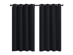 Cortina Blackout Térmica, Para Porta E Janela, Ilhós, Padrão Medidas 132 Cm De, Preto