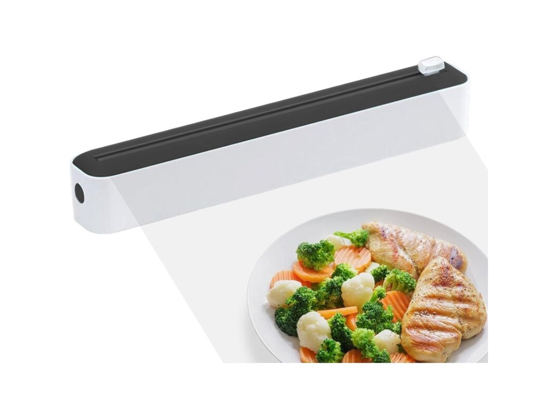 Dispensador De Filme Plástico Com Cortador Para Cozinha, Preto, Compatível Com Armazenamento De Papel Alumínio E Filme Plástico