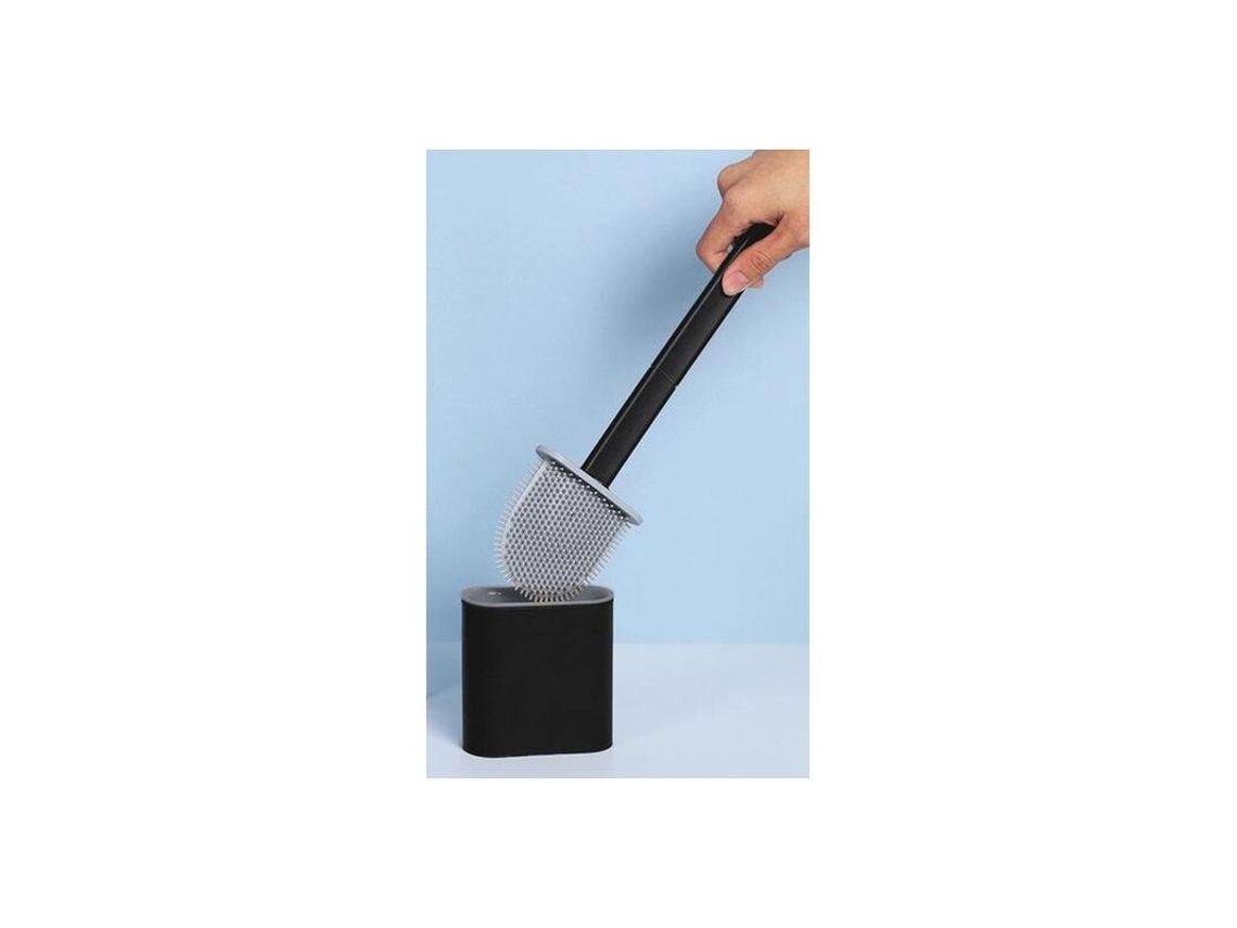Escova Sanitária de Silicone com Suporte de Parede Cabo Longo Antibacteriana Flexível Plana Rápida Secagem AQUAFORGE