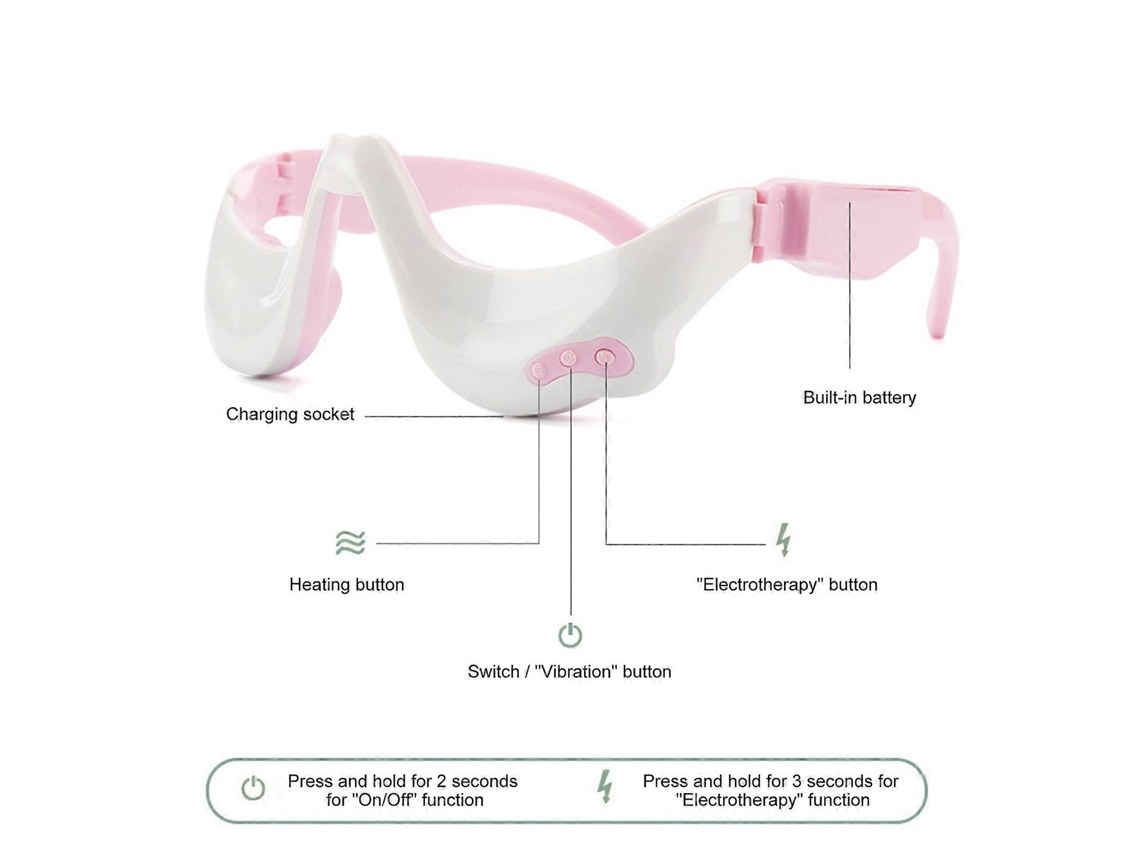 Massageador Ocular Elétrico com Aquecimento, Protetor Ocular e Microcorrente para a Beleza dos Olhos