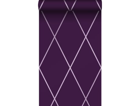 Papel De Parede Motivo Losango Púrpura 53 Cm X 10,05 M Origin Wallcoverings
