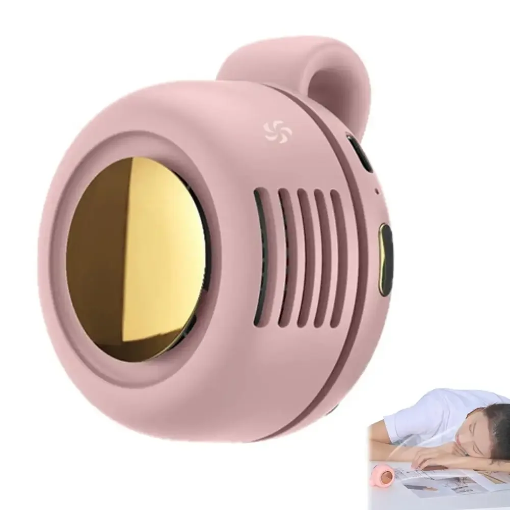 (rosa, 3000mah) Mini Ventilador Portátil Com Clipe Para Cintura, Ventilador Elétrico Sem Hélices Com Rotação De 360° E Acionamento Por Botão.
