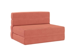 Sofá Cama Dobrável Laranja Vermelho 70 X 72 X 60 Cm Tecido SYFAX