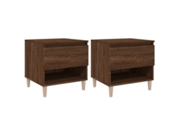 Bedside Table, Bedside Tables Vidaxl Marrom Madeira Processada (n/a)