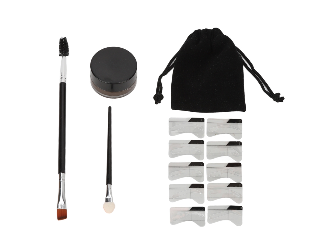 Kit De Selos De Sobrancelhas Impermeável Com Pincel Tom Marrom Escuro Longa Duração 24h Mate Seguro Para Todos Os Tipos De Pele