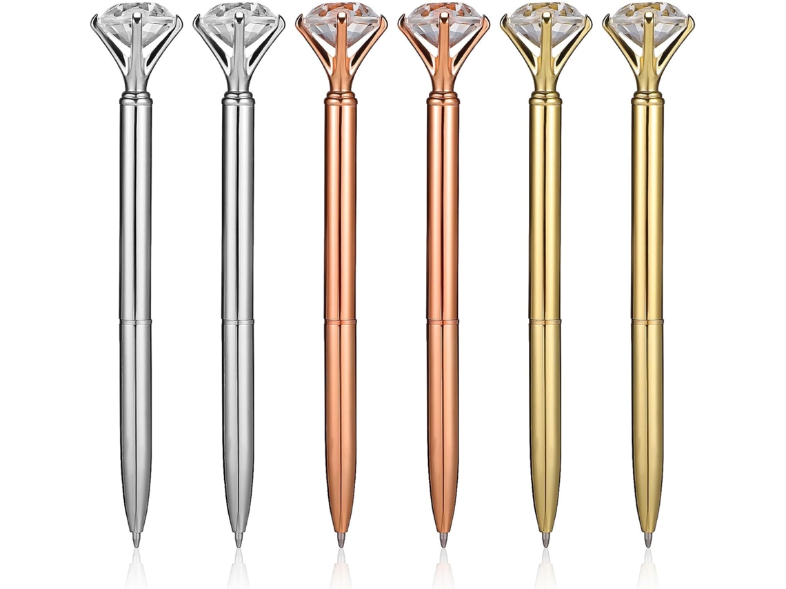 Conjunto De 6 Canetas Esferográficas Magiclulu Em Metal Com Formato