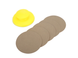 Laxiscreed Bloco De Esponja Para Lixar E Polir Com Ganchos, 5 Polegadas, Inclui 5 Lixas 180 Grit