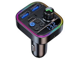 Transmissor Fm Bluetooth 5.3 Carregador Pd, Reprodutor De Mp3, Disco Usb, Microfone Embutido Yizhood (preto)