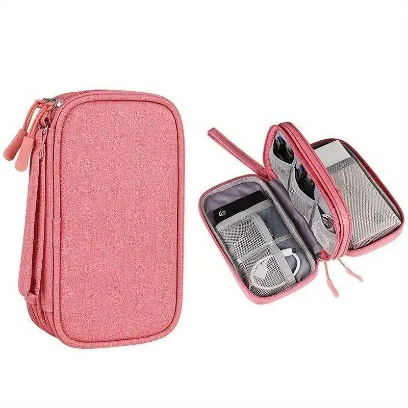 Organizador De Dupla Camada Leve Com Bolso De Malha, Chrui (rosa)