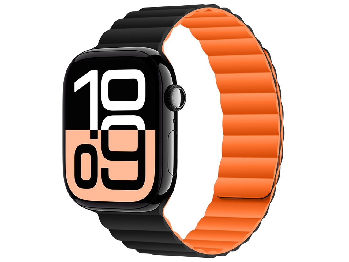 Bracelete Para Apple Watch 38/40/41/42mm Preto-laranja Cuich
