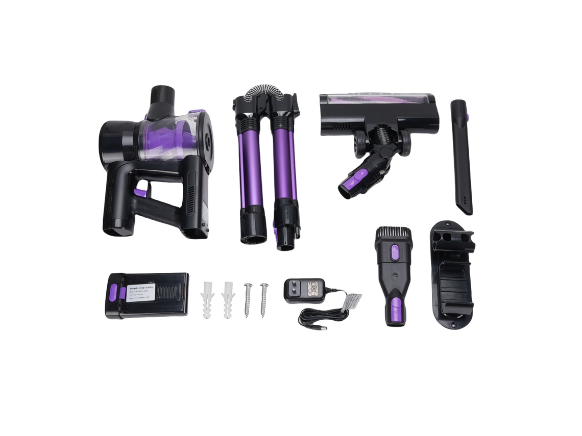 Laxiscreed Aspirador Sem Fio 250w Portátil Com Tubo Dobrável 180° Para Casa Preto-roxo