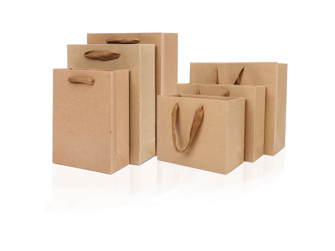 Conjunto de 10 Sacolas Pequenas de Papel Kraft Marrom para Lanches e Presentes, com Alça, 15 X 20 Cm. Ideais para Aniversários, Casamentos BRILVIBERA