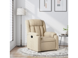 Vidaxl Poltrona Reclinável Tecido Cor Creme