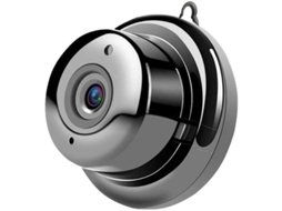 Mini câmera espiã V380 IP Wifi 1080p HD com detecção de movimento para casa, escritório, hotel, preta.
