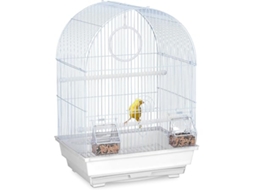 Gaiola para Canários e Periquitos, com Poleiro, Balanço Comedouro, 49,5 X 34,5 31 Cm, Branco, Ergonômico, Uso Diário STELASPLEN