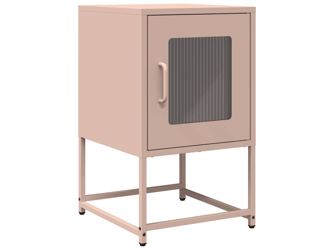 Mesa de cabeceira VIDAXL Cor-de-rosa Aço (36x39x60,5 cm)