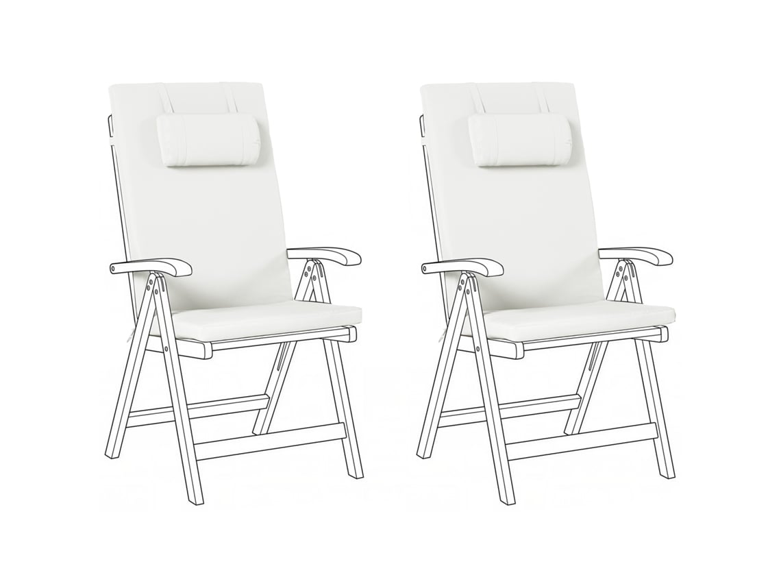 Conjunto De 2 Almofadas De Encosto/assento Java/amantea Premium 50 X 71 Cm Branco Creme