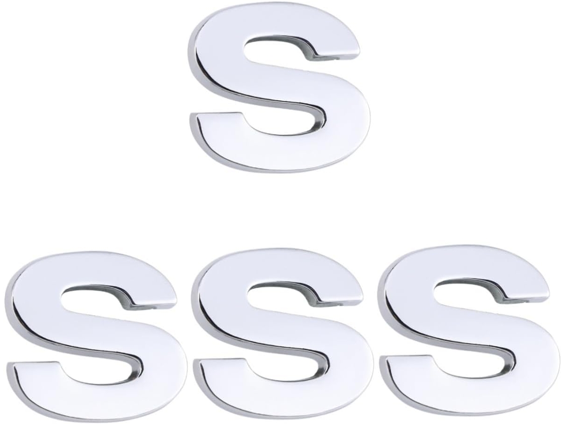 Conjunto De 4 Adesivos Com A Letra S Prateada Para Personalização E À