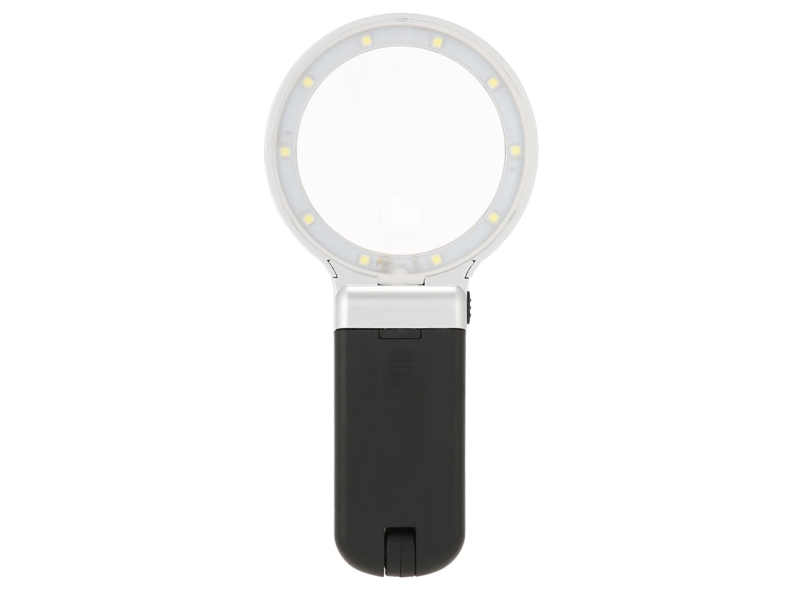 Lupa Magnificadora Com 10 Leds Portátil 3x Para Mesa E Mão
