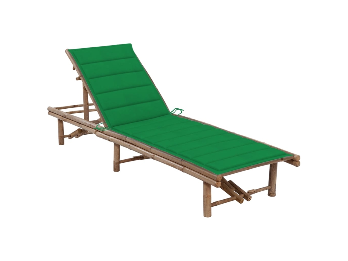 Vidaxl Espreguiçadeira De Jardim Com Almofadão Bambu