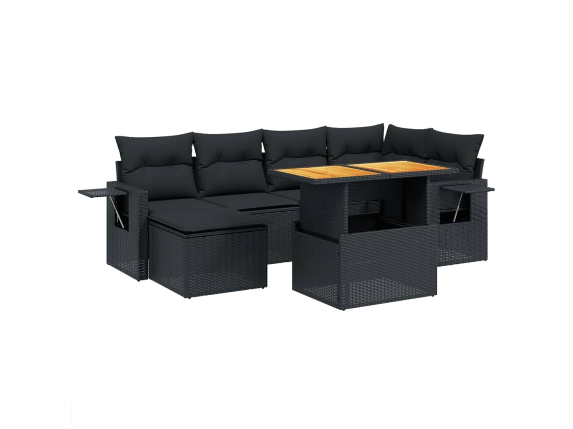 Garden Sofa Set, Garden Sofa Sets Vidaxl Preto Rattan / Vime (n/a)