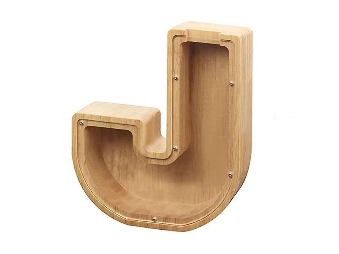 Hucha Letra De Madera Mqf Para Guardar Moedas, Tamanho 19x21x3.6cm, Peso 280g J