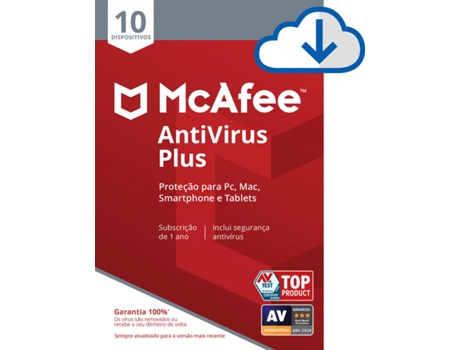 Software  AntiVirus Plus (10 Dispositivos - 1 Ano - PC, Mac, Smartphone e Tablets - Formato Digital)