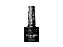 Professional No Wipe Silver Glitter Gel Top Coat With Sparkling Finish, 5g Claresa