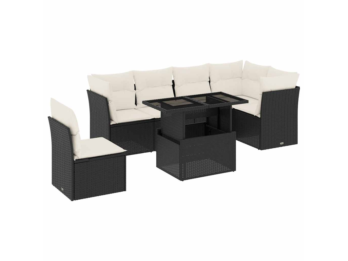 Garden Sofa Set, Garden Sofa Sets Vidaxl Preto Rattan / Vime (n/a)