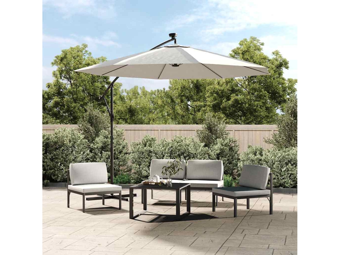Vidaxl Tecido Substituição P/ Guarda-sol Cantilever 300cm Branco Areia