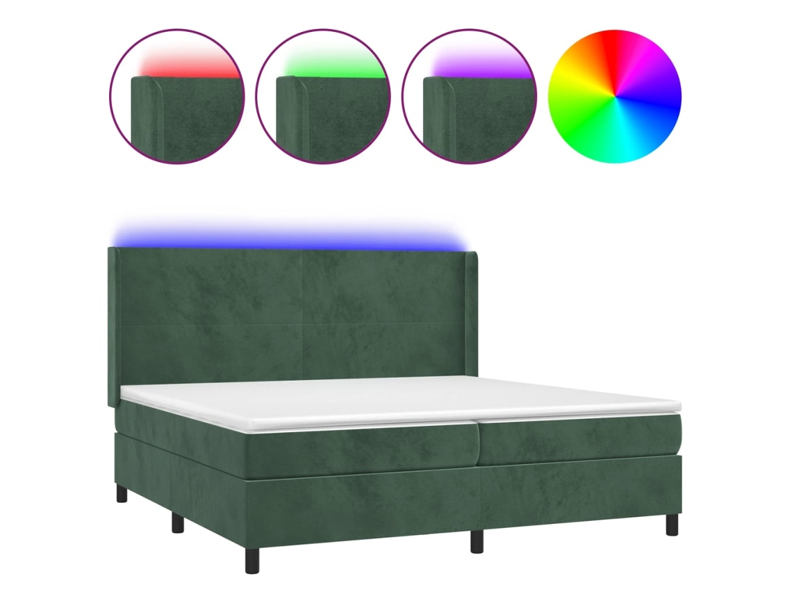Box Spring Bed, Box Spring Beds Vidaxl Verde Veludo (200 X 200 Cm)