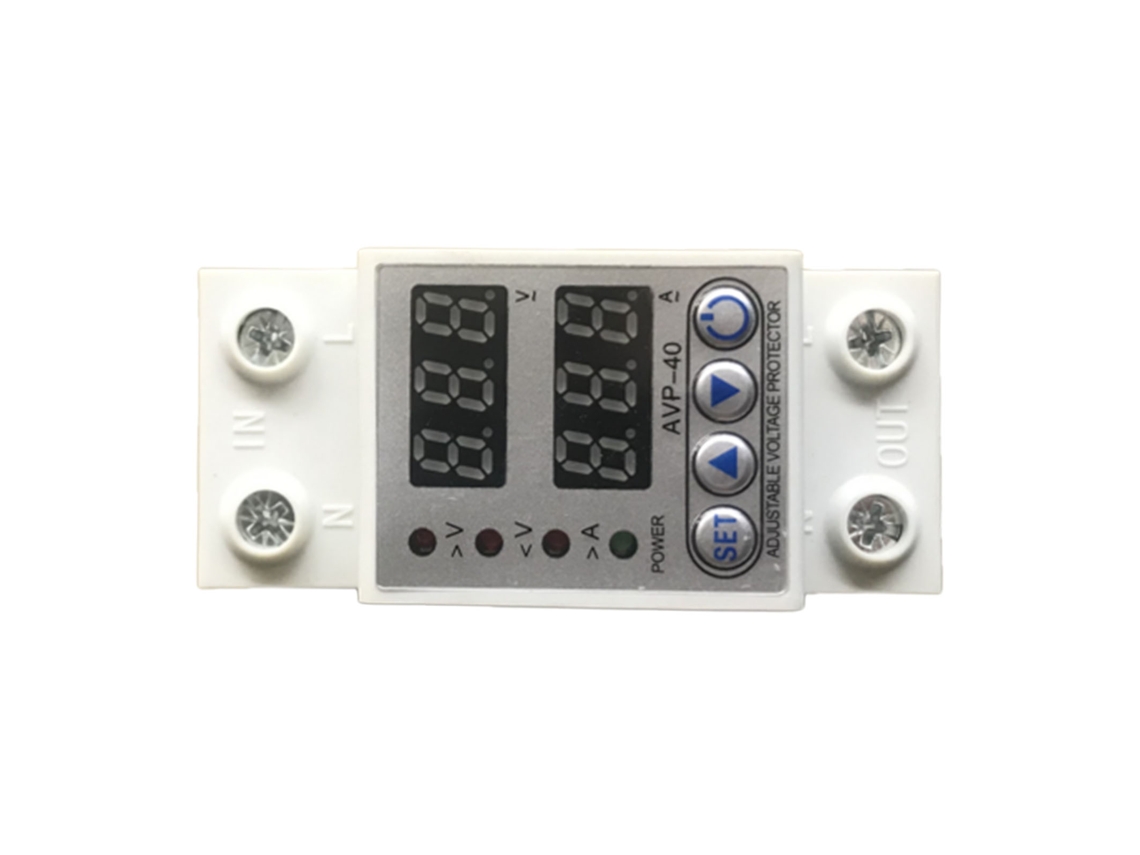 Protector de Voltaje com Reset Automático e Tela Digital Sobrecarga e Baja Tensão 40a