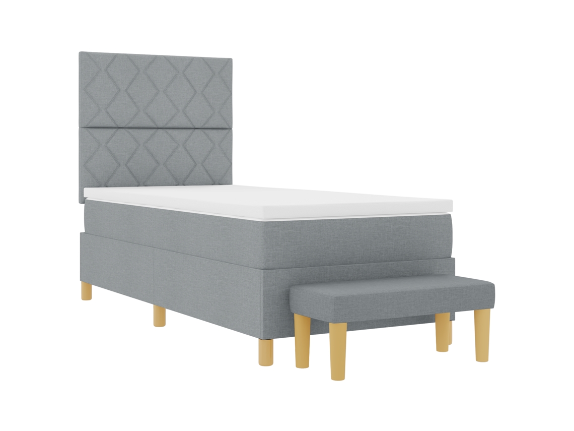 Conjunto 1 Cama Box Vidaxl Cinzento-claro Poliéster (200 X 100 Cm)