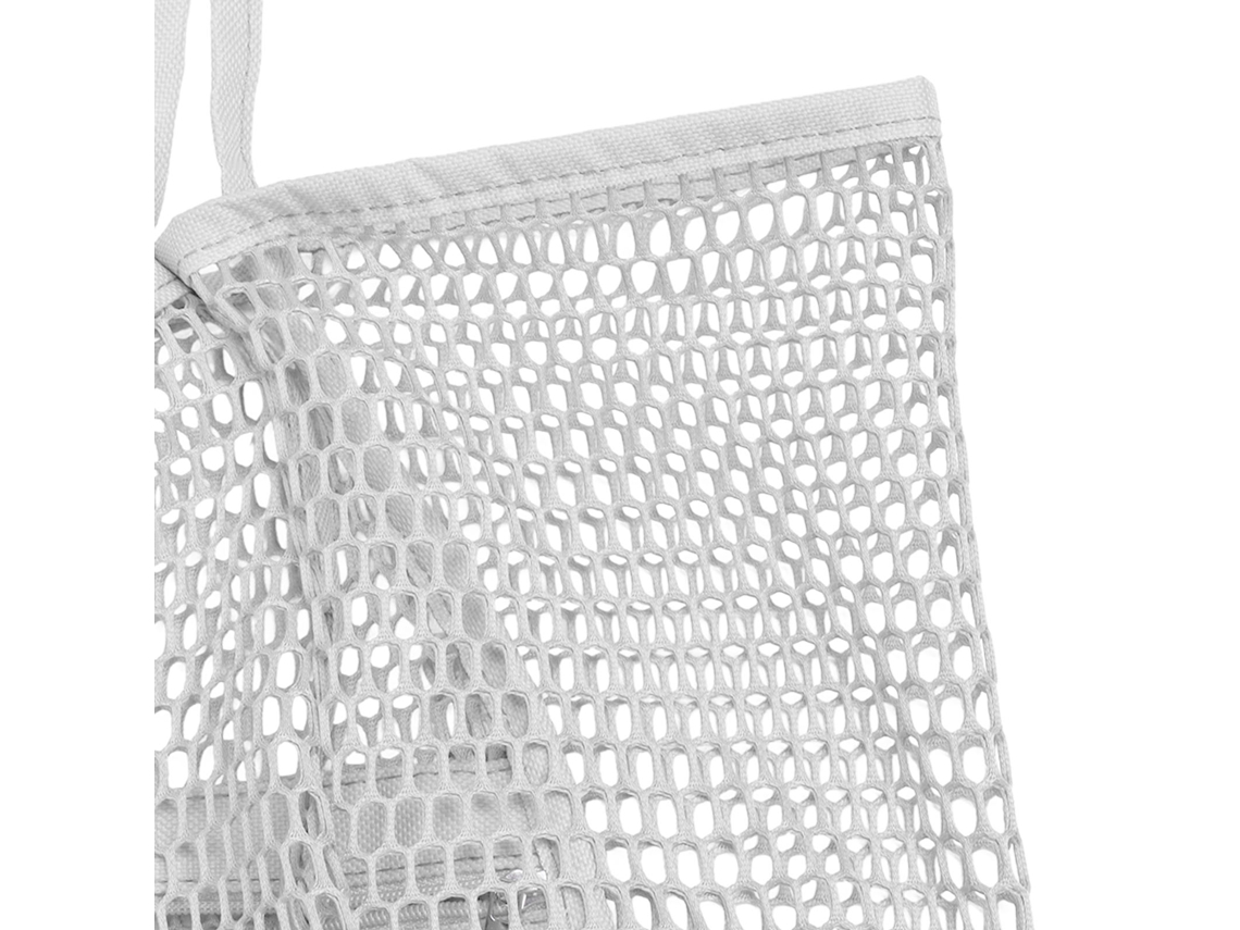 Bolsa Praia Mesh Grande Capacidade Secagem Rápida Branca