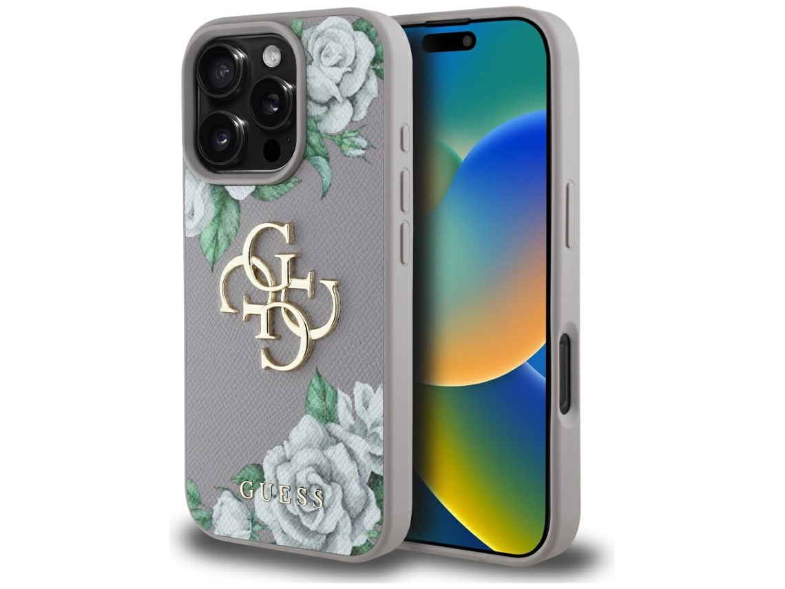 Capa Guess Para Iphone 16 Pro Max Material De Alta Qualidade Com Logotipo 4g